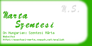 marta szentesi business card
